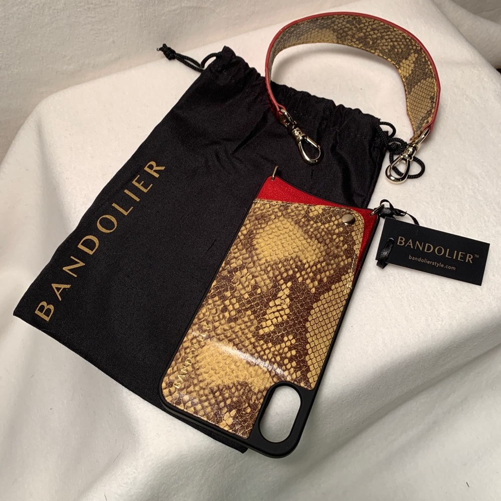 BANDOLIER “Angie” Snakeskin Wristlet iPhoneXS case